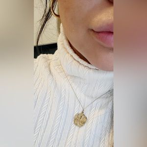 Sand dollars are also referred to as "sea biscuits" Hallmarked FGNSA. 18” chain.